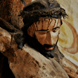 painting of Jesus on cross