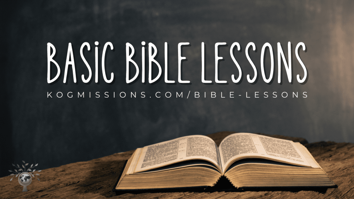 Basic Bible Lessons open Bible on table